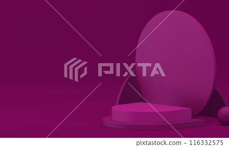 3d lilac geometric podium pedestal mock up for product presentation realistic vector 116332575
