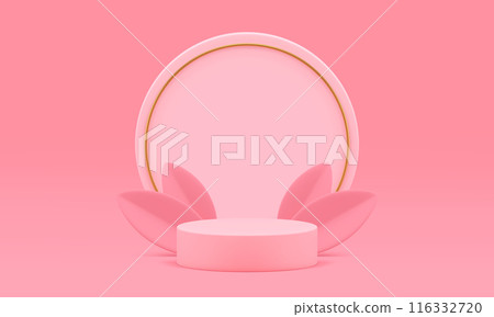3d podium pedestal pink display mock up for cosmetic product show realistic vector illustration 3d podium pedestal pink display mock up for cosmetic product show realistic vector illustration 116332720