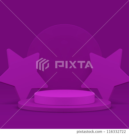 Purple 3d podium pedestal showcase stand for product show realistic vector illustration Purple 3d podium pedestal showcase stand for product show realistic vector illustration 116332722