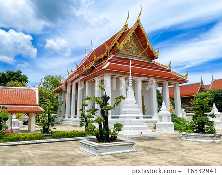 Hall of temple of Wat Nang Ratchaworawihan in Bangkok Thailand 116332941