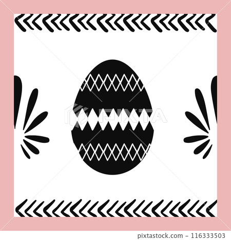 Black and White Happy Easter Linocut Seamless Pattern Black and White Happy Easter Linocut Seamless Pattern 116333503