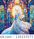 Ice Princess in Art Nouveau Style blue and white 116333573