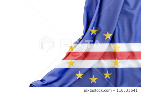 Flag of Cape Verde with empty space on the left. Isolated. 3D Rendering 116333641