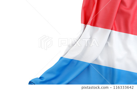 Flag of Luxembourg with empty space on the left. Isolated. 3D Rendering 116333642