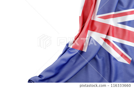 Flag of New Zealand with empty space on the left. Isolated. 3D Rendering 116333660