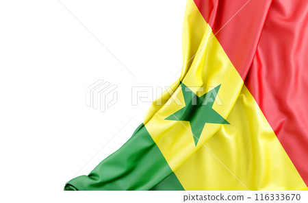 Flag of Senegal with empty space on the left. Isolated. 3D Rendering 116333670