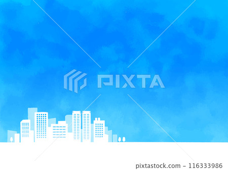 Blue sky and cityscape Horizontal Blue sky and cityscape Horizontal 116333986