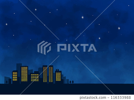 Starry sky and cityscape Horizontal 116333988