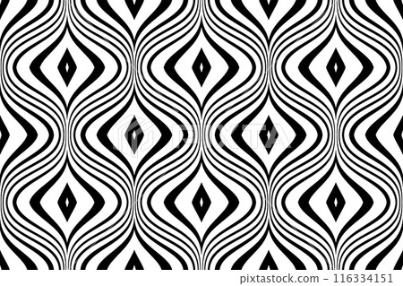 Seamless Geometric Wavy Lines Pattern. Seamless Geometric Wavy Lines Pattern. 116334151