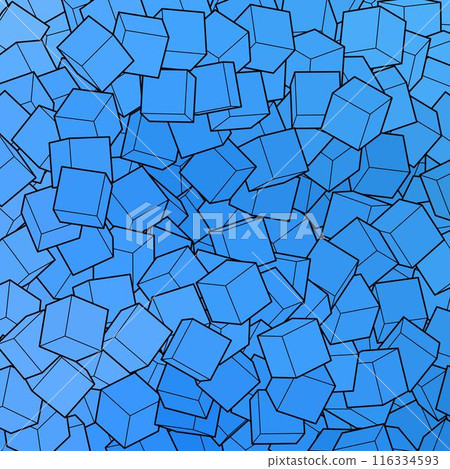 Geometric background with blue cubes.m Design element. 116334593