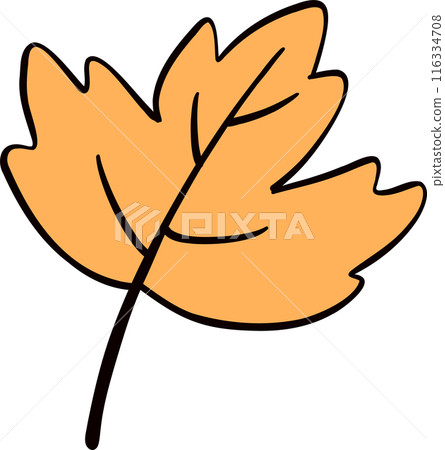 Groovy retro autumn leaf hippie cartoon doodle playful and vibrant fall season illustration. Groovy retro autumn leaf hippie cartoon doodle playful and vibrant fall season illustration. 116334708