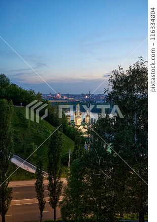 Evening view of Annunciation Monastery, Nizhny Novgorod, Russia 116334804