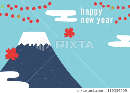New Year's card_Mt. Fuji_horizontal 116334909