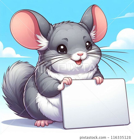 Chinchilla holding a sign 116335128