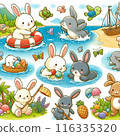 Rabbits playing in the sea 116335320