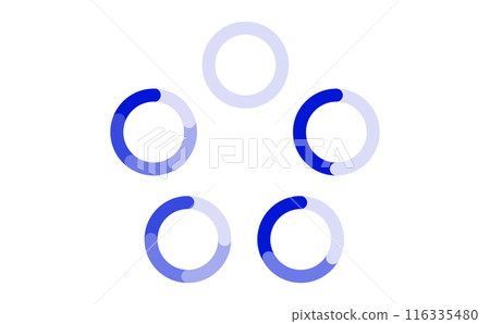 Set of blue circular flow charts 116335480