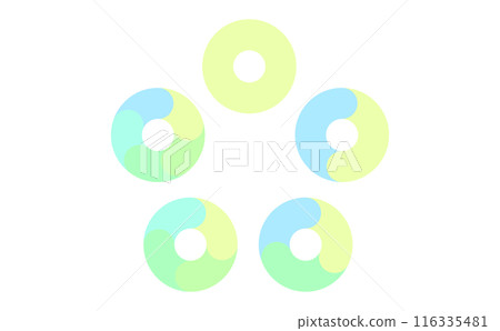 Set of blue and green circular flow charts 116335481