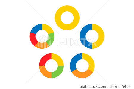 Set of colorful circular flow charts 116335494