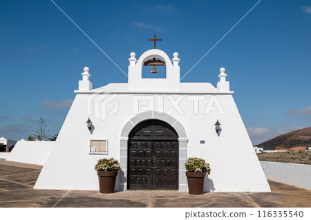 White church in Masdache, Spain 116335540