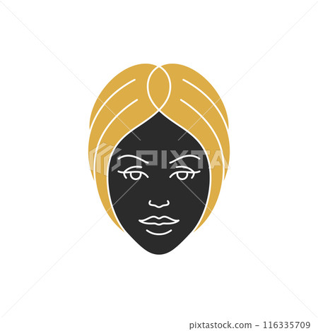 Magic elegant woman portrait with hairs silhouette vector illustration Magic elegant woman portrait with hairs silhouette vector illustration 116335709