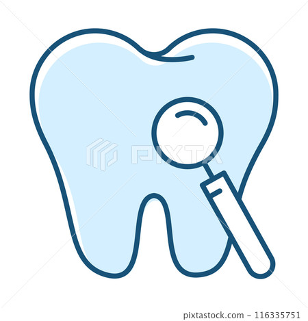 Tooth check line icon vector isolated 116335751