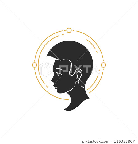 Woman face with hairs silhouette vector illustration 116335807