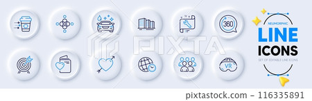 Love, Group and 360 degrees line icons for web app. Pack of Spanner, Time zone, Coffee delivery pictogram icons. Buildings, Inclusion, Love document signs. Car wash, Archery, Vr. Vector Love, Group and 360 degrees line icons for web app. Pack of Spanner, Time zone, Coffee delivery pictogram icons. Buildings, Inclusion, Love document signs. Car wash, Archery, Vr. Vector 116335891