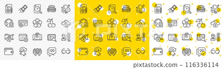 Outline Fast payment, Video conference and Calendar line icons pack for web with Hand baggage, Opinion, Natural linen line icon. Rotation gesture, Sports stadium, Search photo pictogram icon. Vector Outline Fast payment, Video conference and Calendar line icons pack for web with Hand baggage, Opinion, Natural linen line icon. Rotation gesture, Sports stadium, Search photo pictogram icon. Vector 116336114