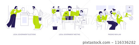 Local government representatives abstract concept vector illustrations. 116336282