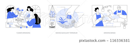 Floral and plant design classes isolated cartoon vector illustrations se 116336381