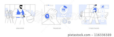 Fitness bracelet isolated cartoon vector illustrations se 116336389