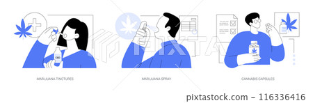 CBD products isolated cartoon vector illustrations se 116336416