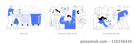 Eco activism isolated cartoon vector illustrations se 116336430