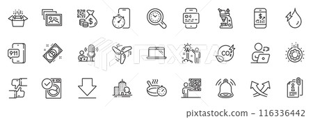 Icons pack as Bitcoin, Photo album and Qr code line icons for app include Microscope, Time management, Attached info outline thin icon web set. Creative idea, Bell alert, Inspect pictogram. Vector Icons pack as Bitcoin, Photo album and Qr code line icons for app include Microscope, Time management, Attached info outline thin icon web set. Creative idea, Bell alert, Inspect pictogram. Vector 116336442