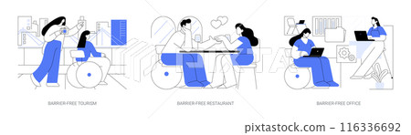 Barrier-free environment isolated cartoon vector illustrations se 116336692