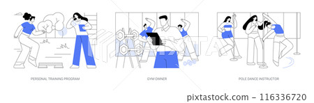 Fitness center isolated cartoon vector illustrations se Fitness center isolated cartoon vector illustrations se 116336720