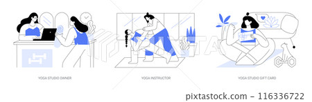 Yoga studio isolated cartoon vector illustrations se 116336722
