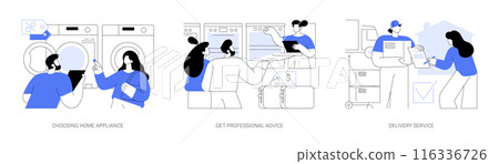 Home appliance store isolated cartoon vector illustrations se 116336726