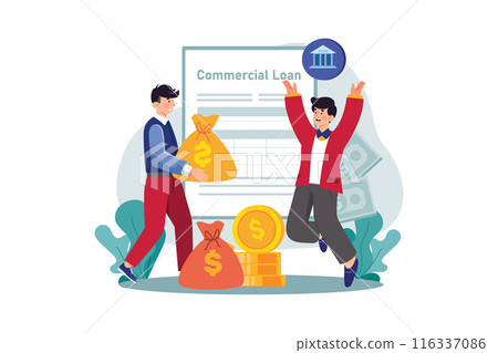 Man got a big loan from the bank 116337086