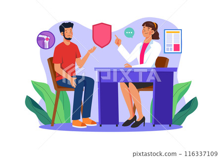 Doctor Clinic Illustration concept on white background Doctor Clinic Illustration concept on white background 116337109