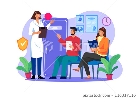 Waiting Room Illustration concept on white background Waiting Room Illustration concept on white background 116337110