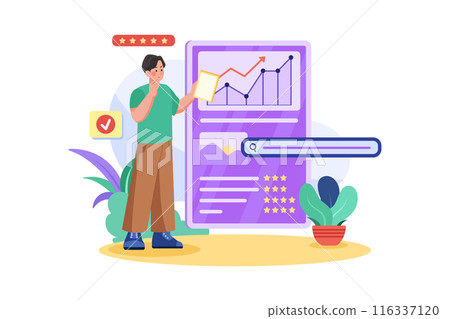 SEO Ranking Illustration concept on white background 116337120