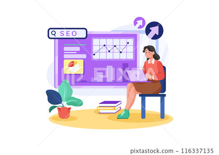 SEO Strategy Illustration concept on white background 116337135