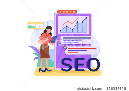 Page Ranking Illustration concept on white background 116337136