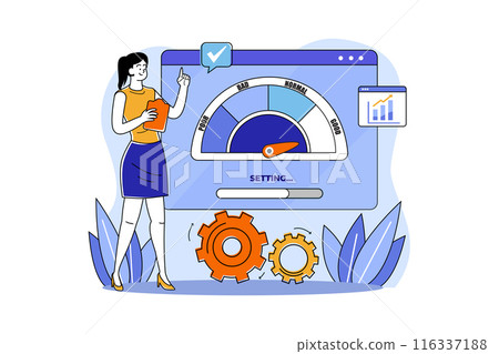 Web Performance Illustration concept on white background 116337188