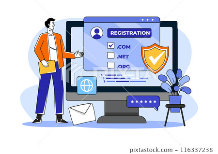 Domain Registration Illustration concept on white background Domain Registration Illustration concept on white background 116337238