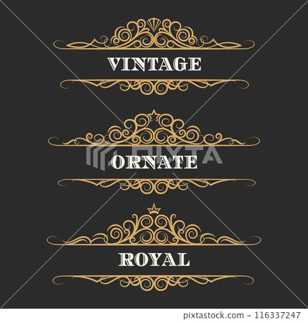 Vintage ornate monogram set Vintage ornate monogram set 116337247