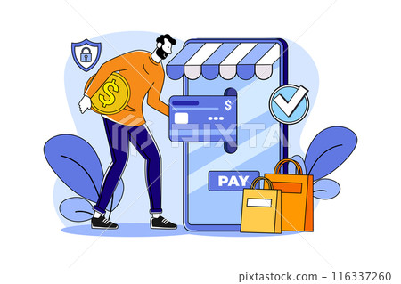 Shopping Online Illustration concept. Flat illustration isolated on white background Shopping Online Illustration concept. Flat illustration isolated on white background 116337260