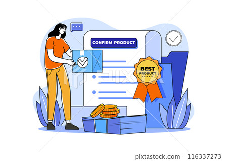 Shopping Online Illustration concept. Flat illustration isolated on white background 116337273