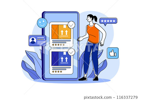 Shopping Online Illustration concept. Flat illustration isolated on white background 116337279